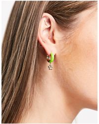 & Other Stories Charm Hoop Earring - Green