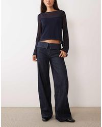 Mango - Teen Straight Jeans Met Omgeslagen Taille - Lyst