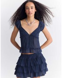 Stradivarius - Ruffled Crinkle Skort - Lyst