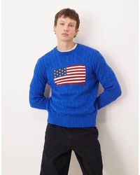 Polo Ralph Lauren - Team Usa Chest Flag Cotton Cable Knitted Jumper - Lyst