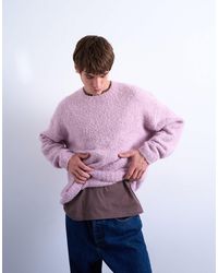 TOPMAN - Pull décontracté en bouclé - lilas - Lyst