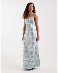 Pretty Lavish - Joely Satin Ruched Bust Maxi Dress - Lyst