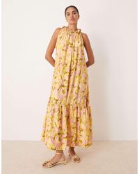Y.A.S - Tie Shoulder Tiered Hem Detail Maxi Dress - Lyst