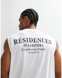 Only & Sons - Oversized Fit Vest With Residences Back Print - Lyst