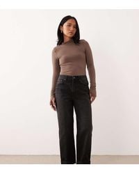 ASOS - Asos Design Petite High Rise Relaxed Mom Jeans - Lyst