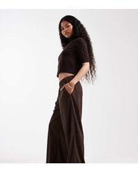 Only Petite - Wide Leg Pull On Cord Trouser - Lyst