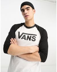 Vans - Classic - t-shirt à manches raglan longues avec logo - noir - Lyst