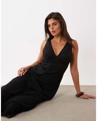 Nobody's Child - Joey Lace Overlay Plunge Neck Slip Midi Dress - Lyst