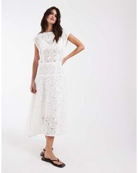 & Other Stories - Lace Midi Dress With A-line Skirt - Lyst