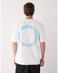 Karlkani - Camiseta Blanca Extragrande Con Estampado "Studios" En El Pecho Y La Espalda De - Lyst