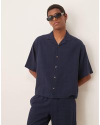 ASOS - Chemise d'ensemble coupe carrée oversize en lin mélangé avec col à revers - Lyst