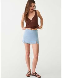Stradivarius - – mini-jeansrock - Lyst