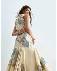 ARRANGE - Drop Waist Floral Embroidered Maxi Dress - Lyst