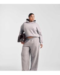ASOS - Asos Design Curve Wide Leg Brushback jogger - Lyst