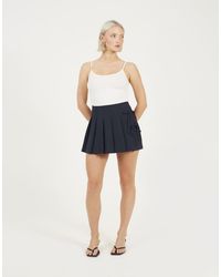 Brave Soul - Pleated Mini Skirt With Tie Side Detail - Lyst