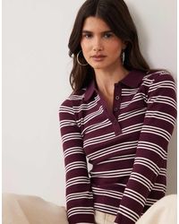 Brave Soul - Long Sleeve Ribbed Polo Top - Lyst