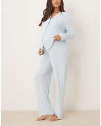 ASOS - Asos design maternity – superweiches pyjama-set aus langärmligem hemd und hose - Lyst