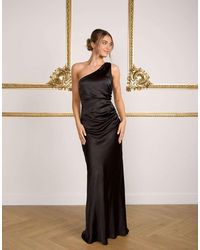 Six Stories - Bridesmaid Satin One Shoulder Bias Maxi Dress - Lyst