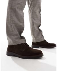 ASOS - Zapatos Marrones Con Cordones Y Suela Gruesa De Ante De - Lyst