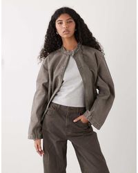 Weekday - Washed Canvas Zip Through Jacket - Lyst