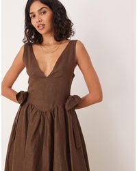 midi spaghetti dress Newberry Dress | Spaghetti Strap Linen Dress