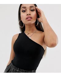 Boohoo Basic One Shoulder Body In Black