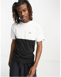Vans - T-shirt colorblock nera e bianca - Lyst