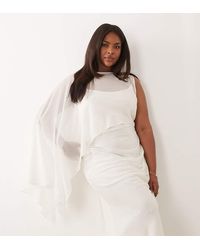 ASOS - Asos Design Curve Draped Batwing Asymmetric One Sleeve Maxi Dress - Lyst