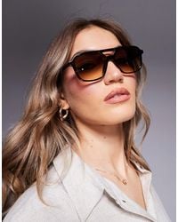 ASOS - – piloten-sonnenbrille mit rahmen - Lyst