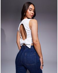 ASOS - Bow Detail Open Back Crop Top - Lyst