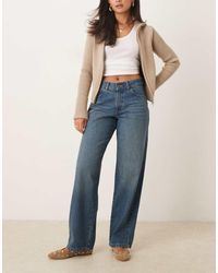 Dickies - Jeans Ampi A Vita Medio Alta Blu Con Tinta Kaki - Lyst