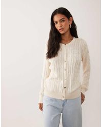 Ralph Lauren - Icon Logo Cotton Cable Knit Cardigan - Lyst