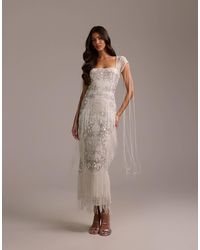 ASOS Fringe Maxi Wedding Dress in White | Lyst ASOS Fringe Maxi Wedding Dress in White | Lyst
