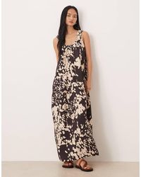 ASOS - Techy Fabric Scoop Ruched Neck Maxi Dress - Lyst