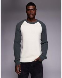 ASOS - Relaxed Knitted Raglan Long Sleeve Crew Neck Jumper - Lyst