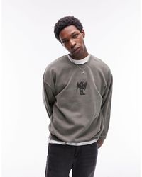 TOPMAN - Oversized Sweatshirt With Angel Embroidery - Lyst