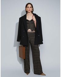 AFRM - Cove Wool Mix High Rise Asymmetric Belt Detail Straight Leg Trouser Co-ord - Lyst