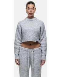 Good For Nothing - Cropped Bouclé Knitted Sweatshirt - Lyst