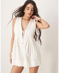 Free People - Webster Tie-front Romper - Lyst