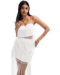 ASOS - Co-Ord Cami Top With Cornelli And Fringe Detail - Lyst
