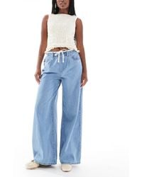 Vero Moda - Valeria Wide Leg Dad Jean With Rope Tie Waist - Lyst