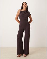 Mango - Asymmetric Ruched Waist Jumpsuit - Lyst