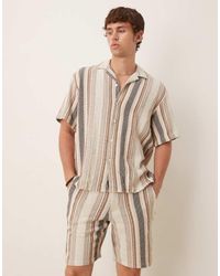SELECTED - Pantalones Cortos A Rayas Multicolores De Tejido Texturizado De (Parte De Un Conjunto) - Lyst