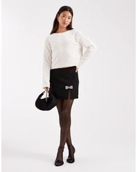 ONLY - Rhinestone Bow Detail Mini Skirt - Lyst