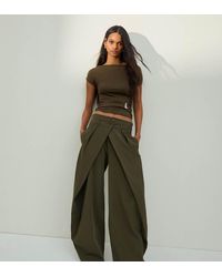 Bershka - Barrel Trousers With Pleats - Lyst