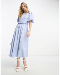 Sister Jane - Gingham Maxi Dress With Open Back - Lyst