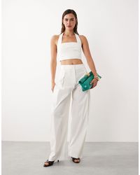 Mango - Starring Hailey Bieber Kasha Halterneck Cropped Top - Lyst