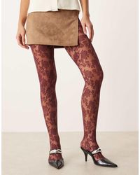 ASOS - Floral Lace Tights - Lyst