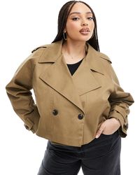 ASOS - Asos Design Curve Cropped Trench Coat - Lyst