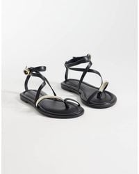 ASOS - Wide Fit Florence Toe Loop Strappy Sandal - Lyst